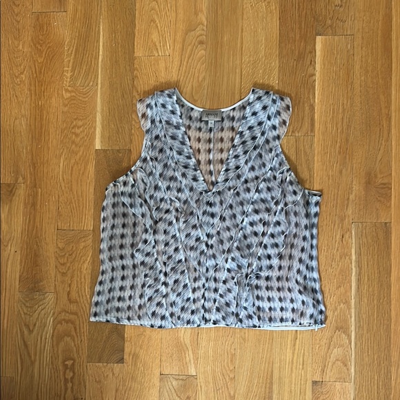 ARMANI Patterned Sleeveless Top Ruffles- medium - Picture 2 of 6